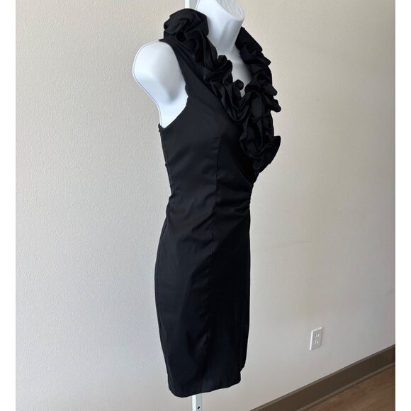 Xscape Dress 6 Ruffles BodyCon Little Black Dress Coquette Romantic Femme Fatale - Picture 14 of 16